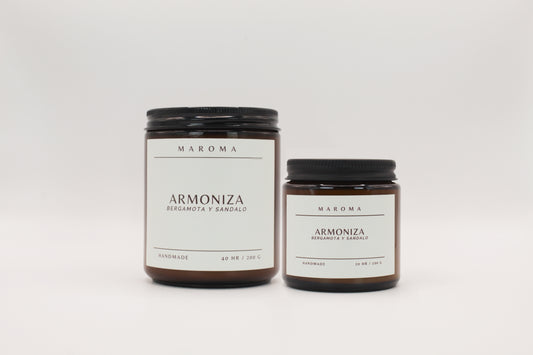 Armoniza - Vela aromática de bergamota y sándalo